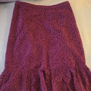 Banana Republic Purple Lace Pencil Skirt